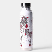 Bouteille D'eau Art moderne Zebras Mère Bébés Red Snowflakes (Gauche)