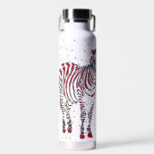 Bouteille D'eau Art moderne Zebras Mère Bébés Red Snowflakes (Avant)