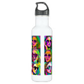 Bouteille D'eau Art numérique Abstrait coloré | Femmes à Sunglasse (Dos)