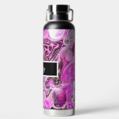 Bouteille D'eau Art personnalisé rose et noir fluide (Plage)