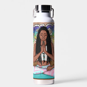 Bouteille D'eau Art urbain Jolie femme faisant la méditation