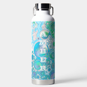 Bouteille D'eau Art vert et bleu fluides