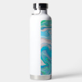Bouteille D'eau Art vert et bleu fluides (Droite)
