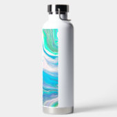 Bouteille D'eau Art vert et bleu fluides (Droite)