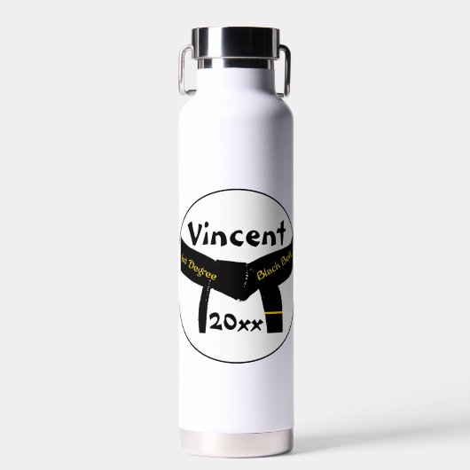 Bouteille D'eau Arts martiaux 1er degré Ceinture noire (Avant)