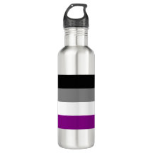 Bouteille d'eau asexuelle de drapeau