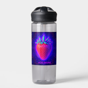Bouteille d'eau au look néon fraise vif