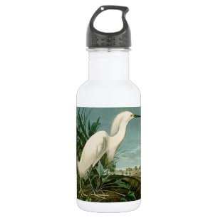 Bouteille D'eau Audubon Héron de neige Oiseaux d'aigrettes blanche