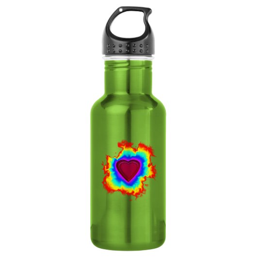 Bouteille D'eau Aura Psychédélique Cœur (Devant)