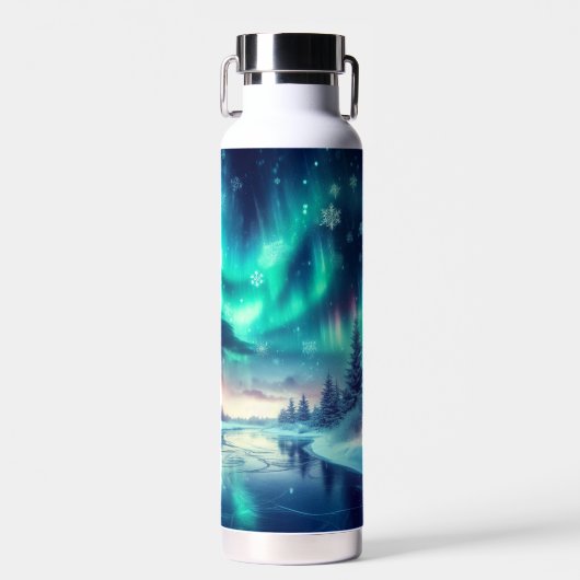 Bouteille D'eau aurora borealis/Noël/hiver (Avant)