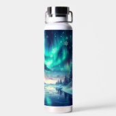Bouteille D'eau aurora borealis/Noël/hiver (Arrière)
