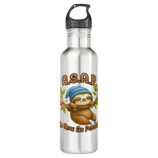 Bouteille D'eau Aussi Lent Que Possible - Joli Sloth ASAP Classic (Devant)