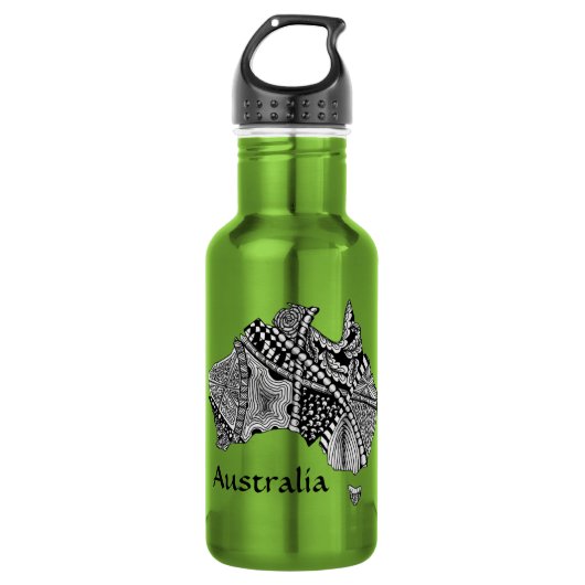 Bouteille D'eau Australie Carte Doodle (Devant)