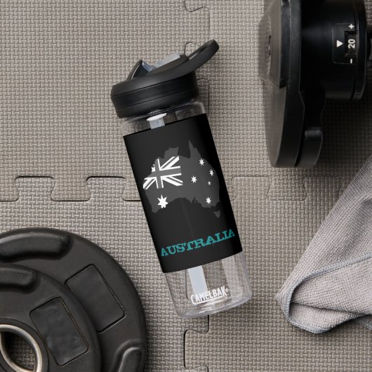 Bouteille D'eau Australie Fitness & blason australien / drapeau (Droite)