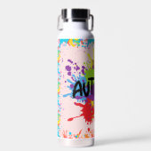 Bouteille D'eau Autisme Arc-en-ciel Splash (Avant)