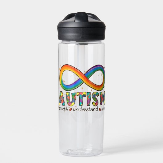 Bouteille D'eau Autisme Symbole Infini Accepter, Comprendre, Amour (Extérieur)