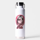 Bouteille D'eau Autocollant stylé de fille d'anime (Avant)