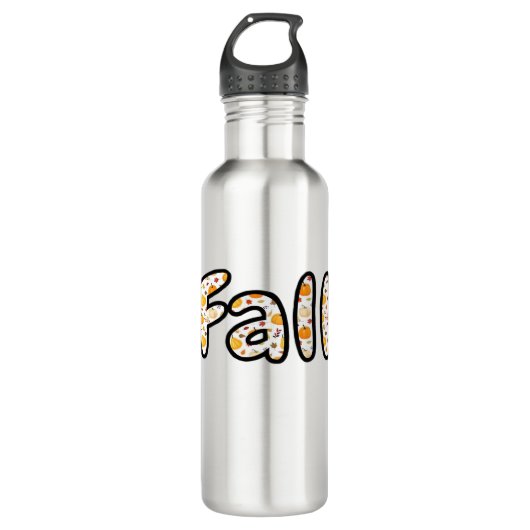 Bouteille D'eau Automne avec Arrière - plan Citrouille Automne Sai (Devant)