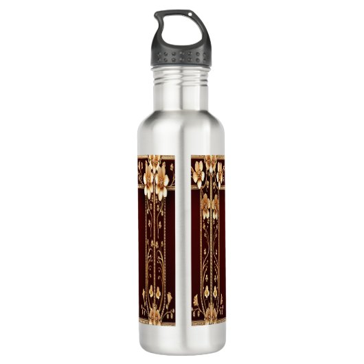 Bouteille d'eau aux fleurs dorées de Bourgogne (Dos)