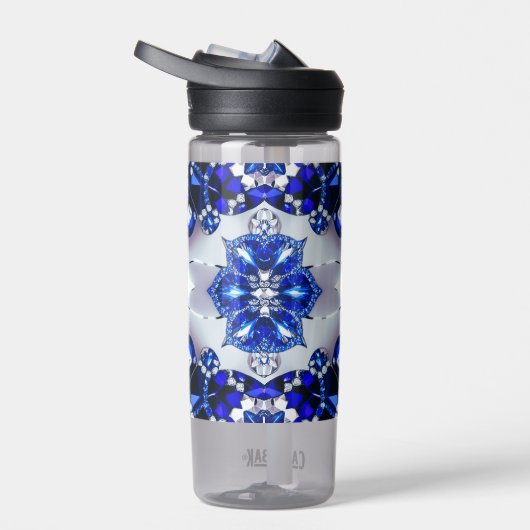 Bouteille d'eau avec Bleu Blanc Couleurs Design (Droite)