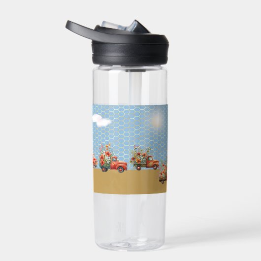 Bouteille d'eau avec Camions & Fleurs (Droite)