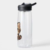 Bouteille d'eau avec chaton tabby marron mignon (Gauche)