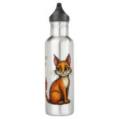 Bouteille d'eau avec design de chat et slogan pour (Droite)