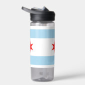 Bouteille d'eau avec drapeau de Chicago City, État (Droite)