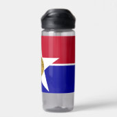 Bouteille d'eau avec drapeau de Dallas City, États (Arrière)