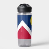 Bouteille d'eau avec drapeau de Denver City, États (Extérieur)