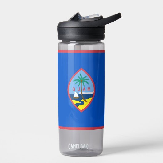 Bouteille d'eau avec drapeau de Guam, États-Unis (Gauche)