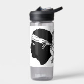 Bouteille d'eau avec drapeau de la Corse, France (Gauche)