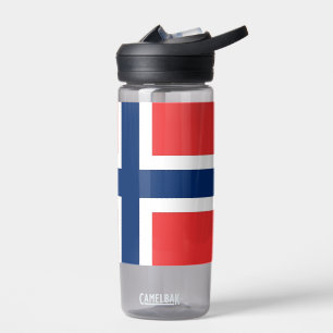 Bouteille d'eau avec drapeau de la Norvège