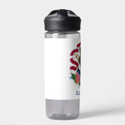 Bouteille d'eau avec drapeau de l'Illinois State,  (Extérieur)