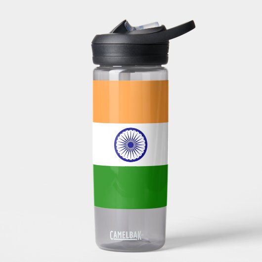 Bouteille d'eau avec drapeau de l'Inde (Gauche)
