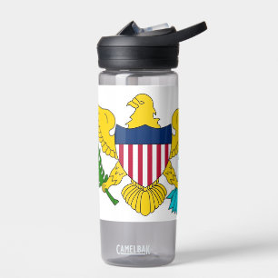 Bouteille d'eau avec drapeau des îles Vierges, Éta