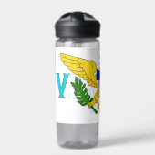 Bouteille d'eau avec drapeau des îles Vierges, Éta (Extérieur)