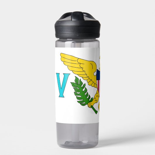 Bouteille d'eau avec drapeau des îles Vierges, Éta (Extérieur)