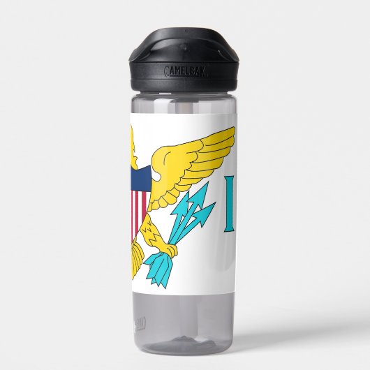 Bouteille d'eau avec drapeau des îles Vierges, Éta (Arrière)