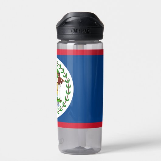 Bouteille d'eau avec drapeau du Belize (Arrière)