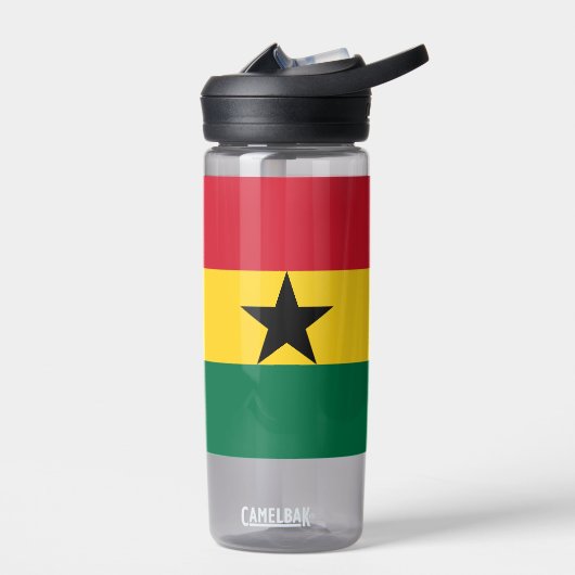 Bouteille d'eau avec drapeau du Ghana (Gauche)