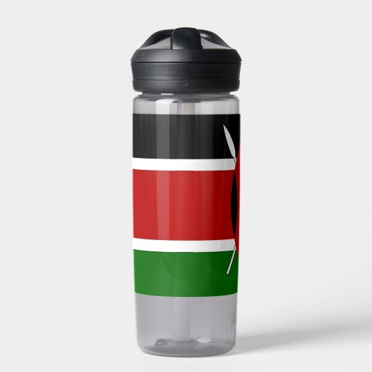 Bouteille d'eau avec drapeau du Kenya (Extérieur)