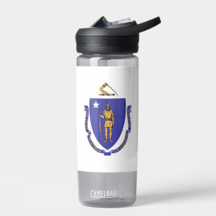 Bouteille d'eau avec drapeau du Massachusetts, Éta