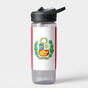 Bouteille d'eau avec drapeau du Pérou