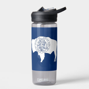 Bouteille d'eau avec drapeau du Wyoming, États-Uni