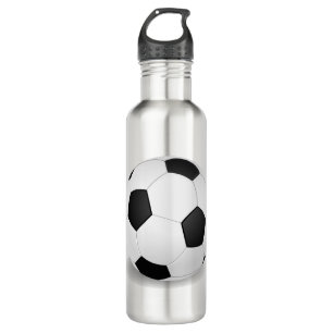 Bouteille d'eau avec du ballon de football de
