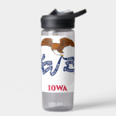 Bouteille d'eau avec le drapeau de l'État de l'Iow (Gauche)