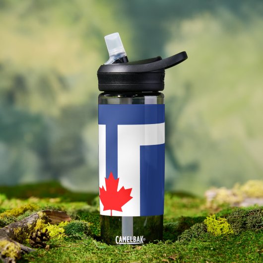 Bouteille d'eau avec le drapeau de Toronto, Canada (Extérieur)