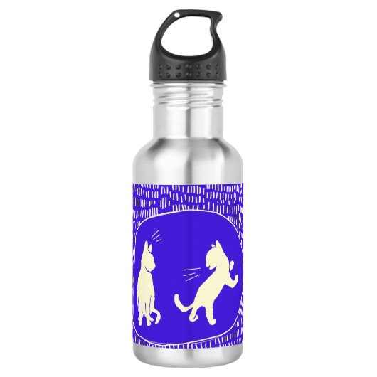 Bouteille d'eau avec motif de chat (Devant)