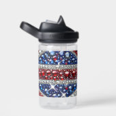 Bouteille d'eau avec motif de couleurs britannique (Arrière Complet)